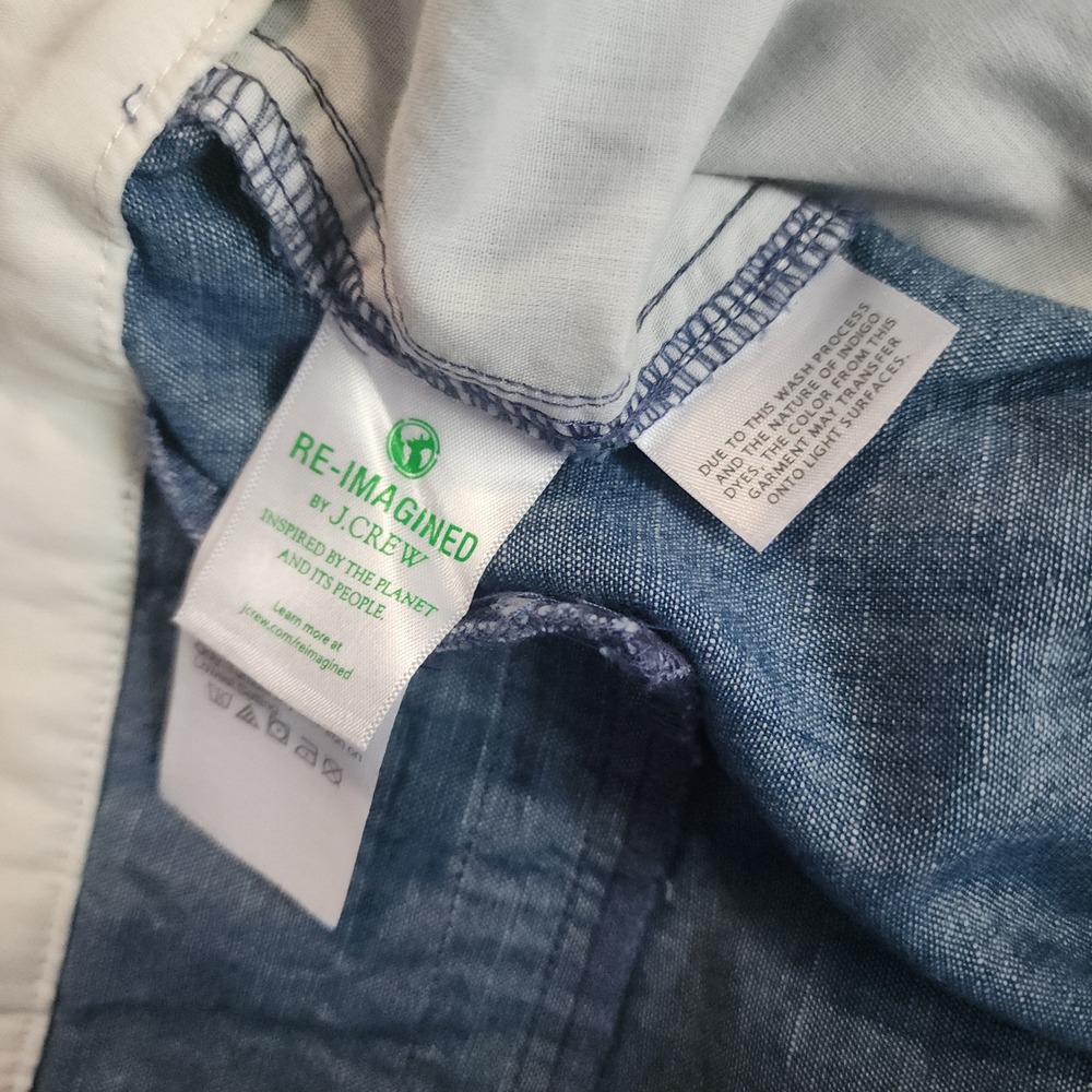 J.Crew Shorts Womens 6 Blue Re-Imagined Indigo Chambray Cotton Mid Rise 4 Inseam - Picture 8 of 9